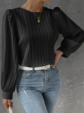 Round Neck Long Sleeve Blouse