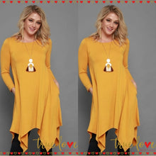 Tunic Top In Knit Color Yellow Mustard.
